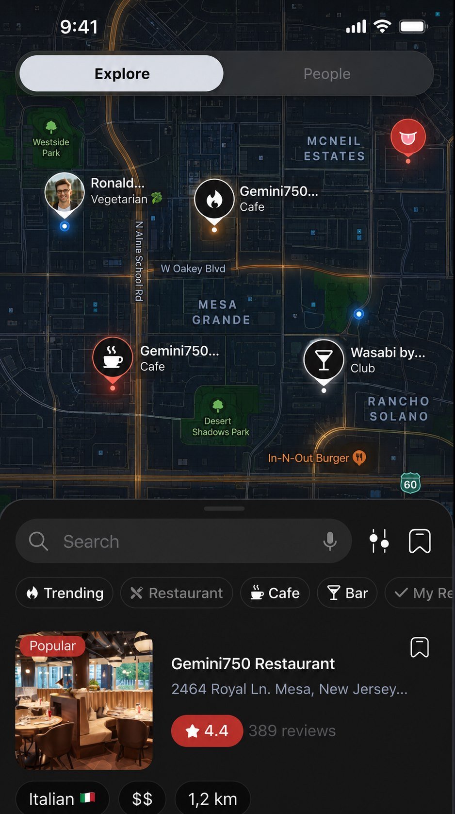 Tastes live map